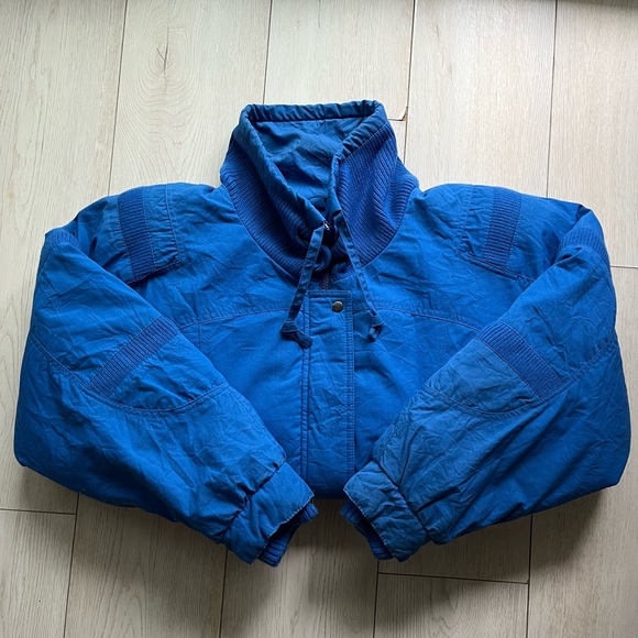 90s Vintage Blue High Neck Braefair Down Winter Jacket - Men’s L/XL - Picture 10 of 11